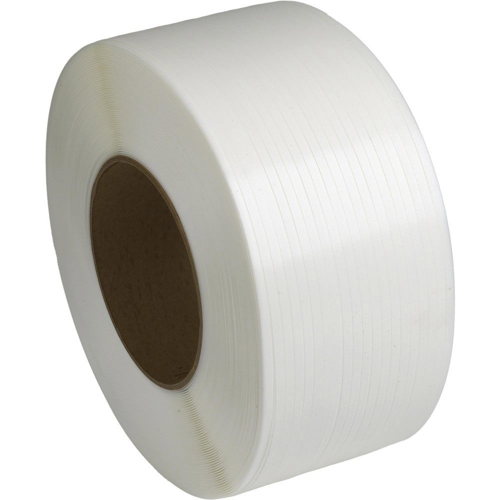 Steel & Plastic Strapping; Dispenser Type: Oscillated Coil ; Overall Length: 9900.00ft ; Breaking Strength (Lb.) (Lbs): 325 ; Width (Inch): 1/2 ; Length (Feet): 9900 ; Material: Polypropylene