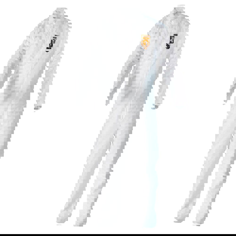 Disposable Coveralls: Size Medium, SMS, Zipper Closure