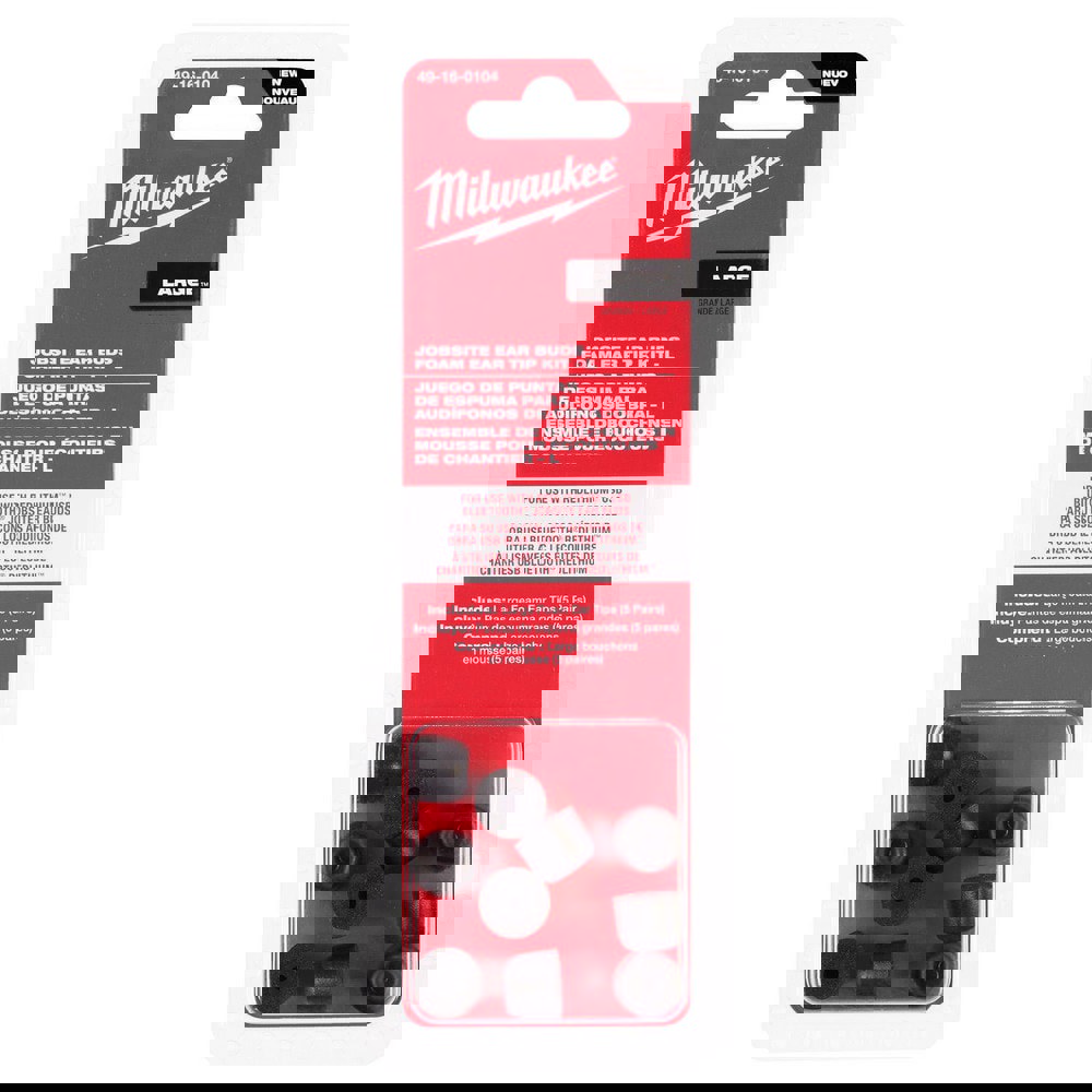 Computer & Laptop Accessories; Type: Earbud Tips ; Color: Red; Black ; Includes: Includes Large Foam Ear Tips (5 pairs) ; For Use With: 2191-21: REDLITHIUM USB JOBSITE EARBUDS ; Material: Foam; Rubber ; Overall Length: 2.95