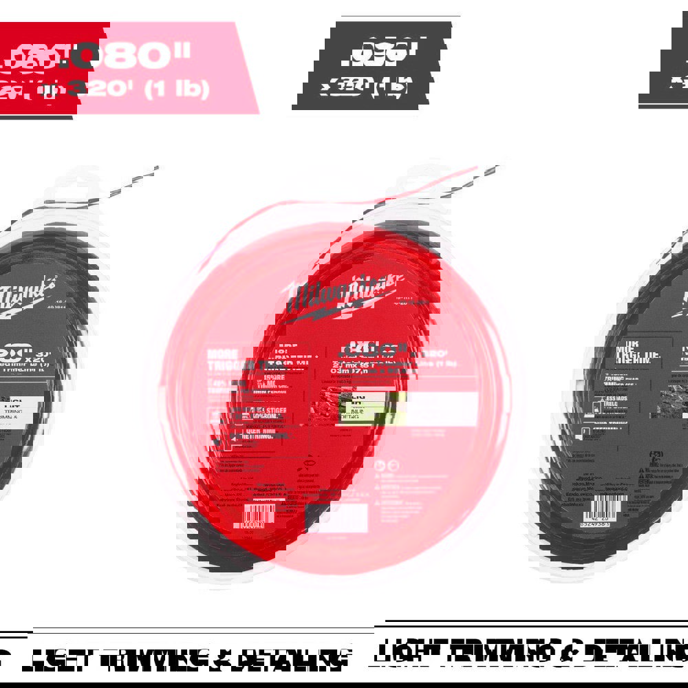 Outdoor Power Equipment Accessories; Accessory Type: Trimmer Line ; For Use With: MILWAUKEE 3046-20 M18 FUEL STRING TRIMMER, 3016-20ST M18 FEL GEN 2 QUIK-LOK STRING TRIMMER, & 3006-20 M18 FUEL DUAL BATTERY STRING TRIMMER ; Material: Nylon