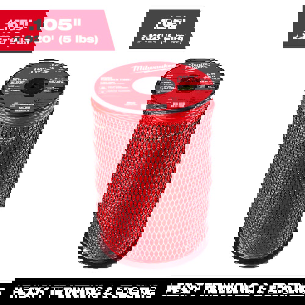 Outdoor Power Equipment Accessories; Accessory Type: Twisted Trimmer Line ; For Use With: MILWAUKEE 3046-20 M18 FUEL STRING TRIMMER, 3016-20ST M18 FEL GEN 2 QUIK-LOK STRING TRIMMER, & 3006-20 M18 FUEL DUAL BATTERY STRING TRIMMER ; Material: Nylon