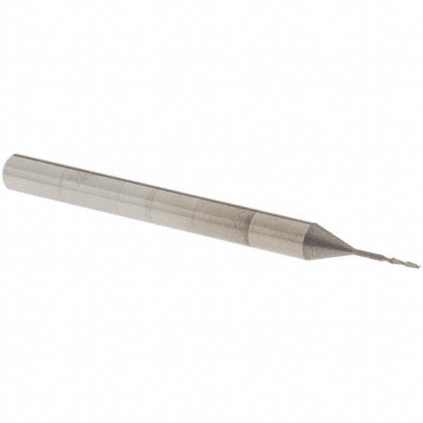 Square End Mill: 1/64'' Dia, 1/16'' LOC, 1/8'' Shank Dia, 1-1/2'' OAL, 2 Flutes, Solid Carbide