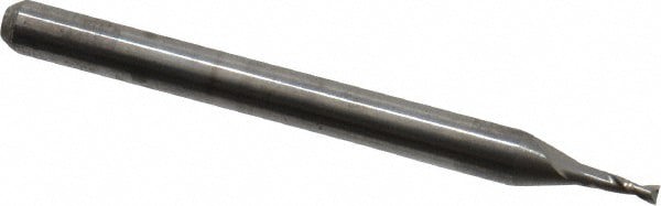 Square End Mill: 0.045'' Dia, 9/64'' LOC, 1/8'' Shank Dia, 1-1/2'' OAL, 2 Flutes, Solid Carbide