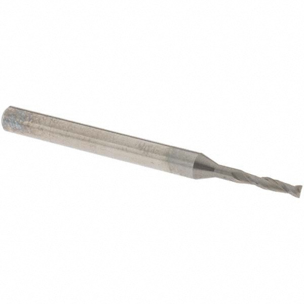 Square End Mill: 1/16'' Dia, 3/16'' LOC, 1/8'' Shank Dia, 1-1/2'' OAL, 2 Flutes, Solid Carbide