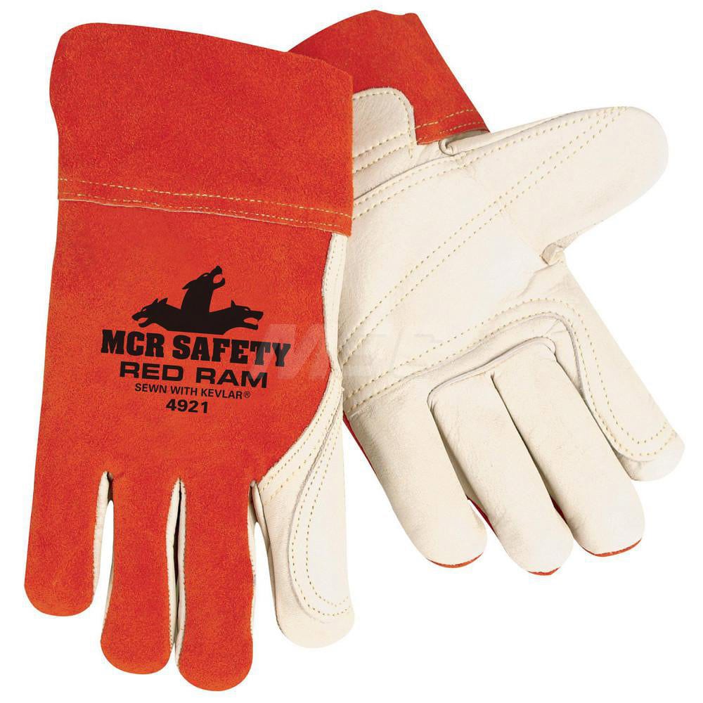 Welding Gloves: Red Ram Size X-Large, Cowhide Leather, Pair