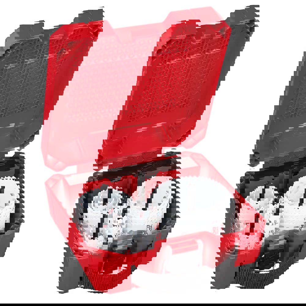 Utility Hole Saw Kit: 20 Pc, 3/4 to 4-1/2