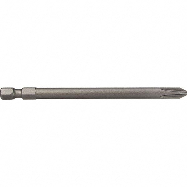 Power Screwdriver Bit: #2 Phillips, #2 Speciality Point Size, 1/4