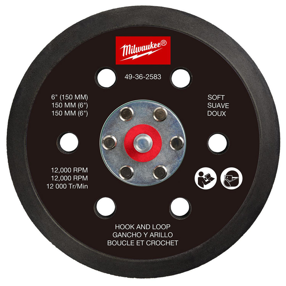 Disc Backing Pads; Pad Diameter (Inch): 6 ; Backing Pad Type: Hook & Loop ; Thread Size: Non-Threaded ; Thread Type: Right Hand ; Flexible: No ; Maximum Rpm: 12000.000