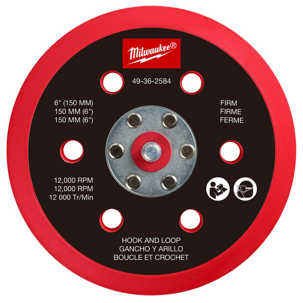 Disc Backing Pads; Pad Diameter (Inch): 6 ; Backing Pad Type: Hook & Loop ; Thread Size: Non-Threaded ; Thread Type: Right Hand ; Flexible: No ; Maximum Rpm: 12000.000