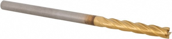 Square End Mill: 0.1575'' Dia, 0.9843'' LOC, 4 Flutes, Solid Carbide
