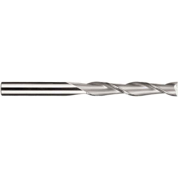 Square End Mill: 0.7087'' Dia, 2.9528'' LOC, 2 Flutes, Solid Carbide