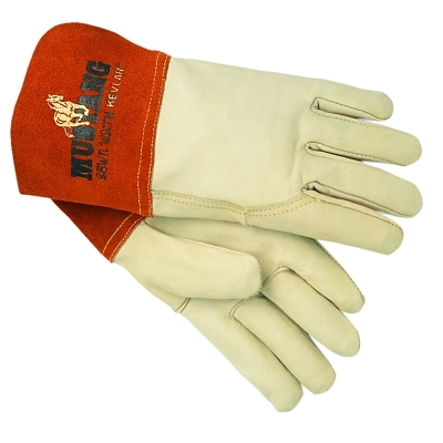 Welding Gloves: Mustang Size Large, Leather, Pair, for MIG & TIG