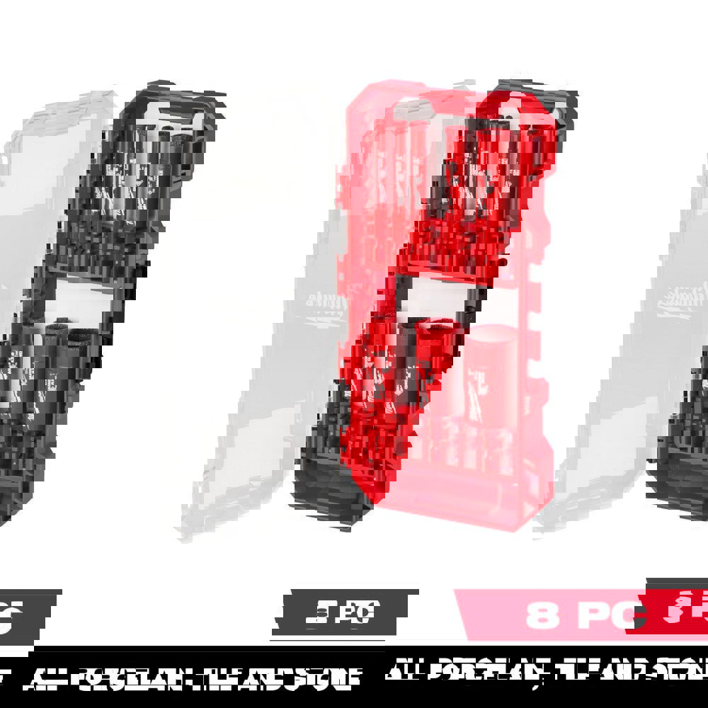 Hole Saw Kits; Minimum Saw Diameter (Decimal Inch): 3/16 ; Maximum Saw Diameter (Decimal Inch): 1 ; Number of Hole Saws: 8 ; Maximum Cutting Depth: 1.5in ; Cutting Edge Style: Continuous ; Material: Diamond Grit