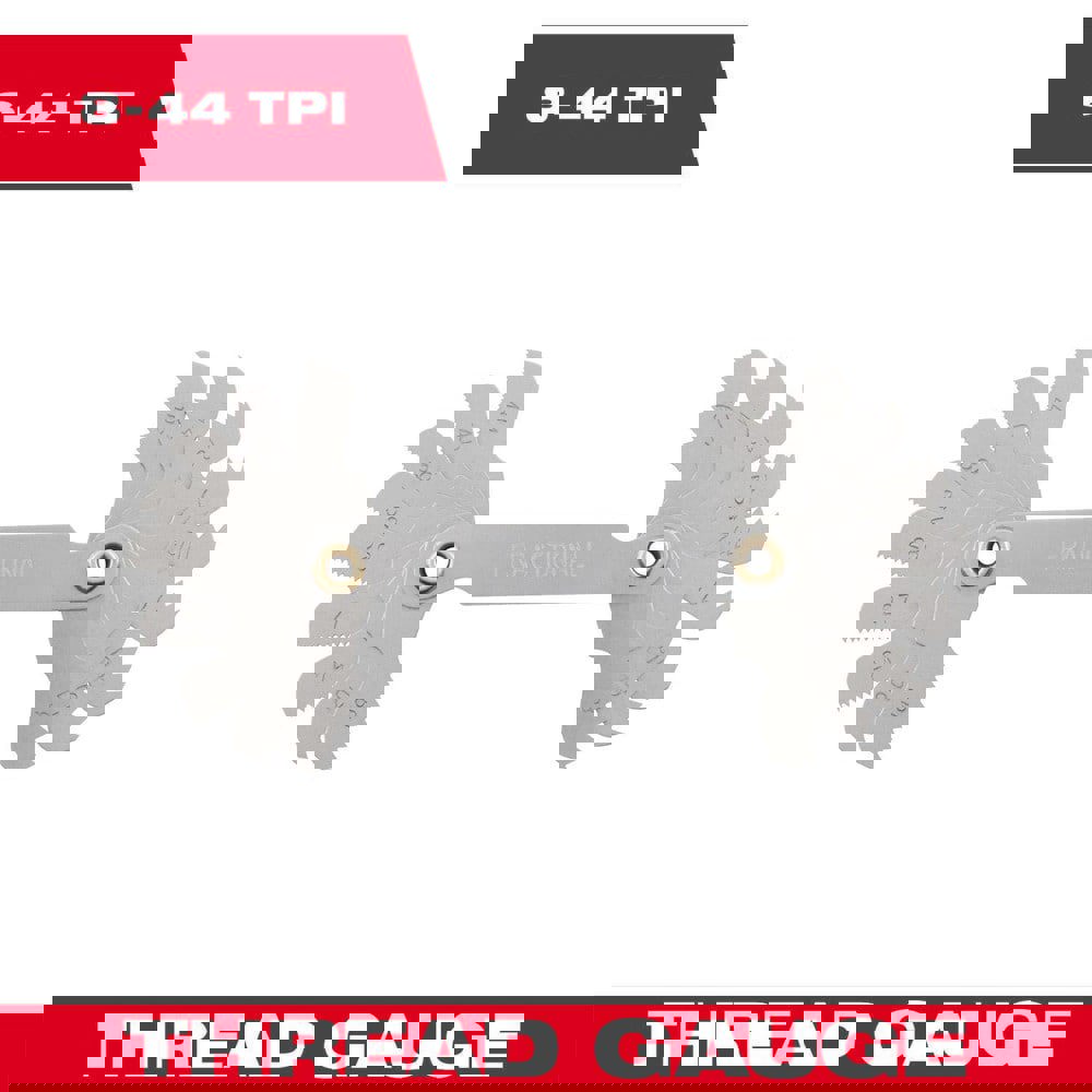 Screw Pitch Gages; Measurement Type: SAE ; Threads per Inch Range: 8 - 28 ; Thread Angle (Degrees): 60.00 ; Number of Leaves: 18 ; For Thread Location: External; Internal ; Material: Steel