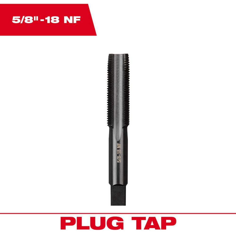 Straight Flute Taps; Tap Type: Straight Flute ; Thread Size (Inch): 5/8-18 ; Overall Length (Decimal Inch): 3.7500 ; Thread Standard: UNF ; Chamfer: Plug ; Material: High-Carbon Steel