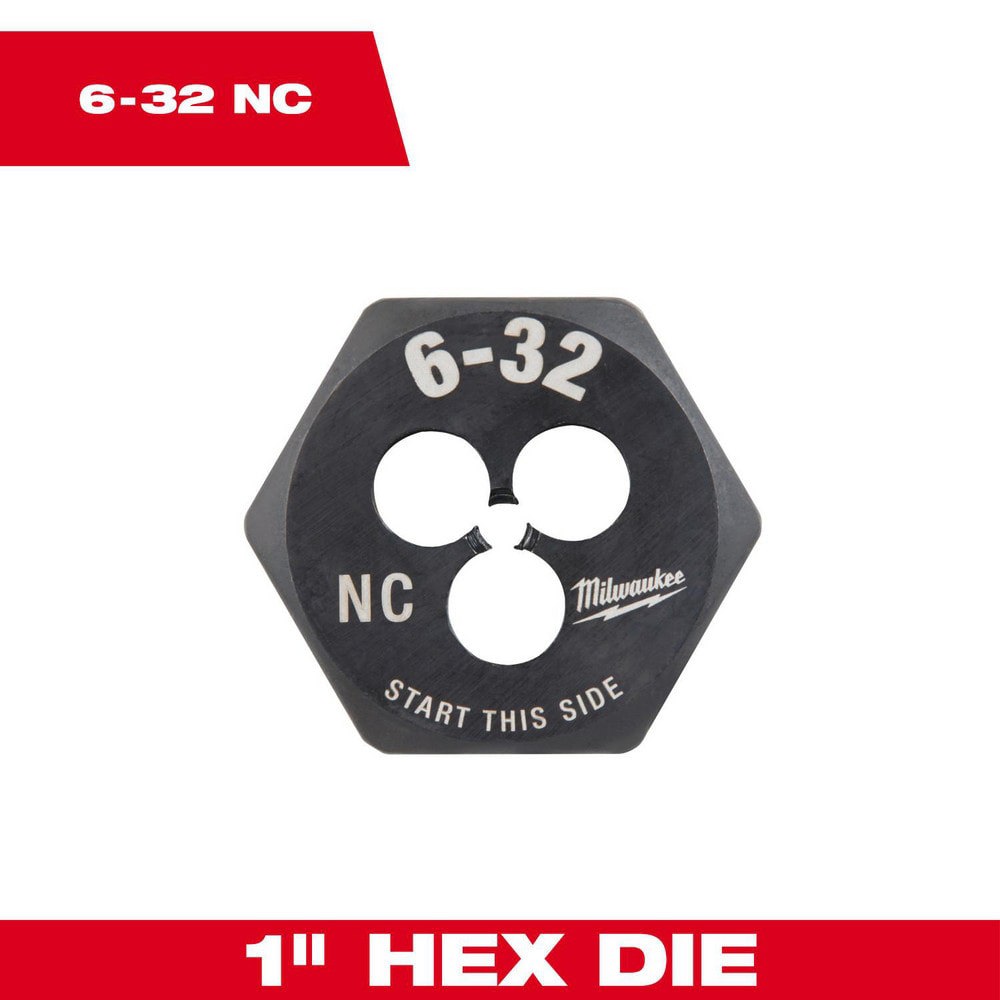 Hex Rethreading Dies; Thread Size (Inch): #6-32 ; Material: Carbon Steel ; Thread Direction: Right Hand ; Thread Standard: UNC ; Series: Hex-LOK ; Hex Size (Decimal Inch): 1.0000