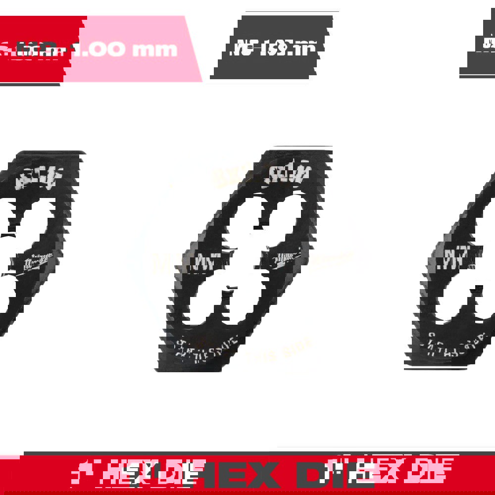 Hex Rethreading Dies; Thread Size (mm): M8x1 ; Material: Carbon Steel ; Thread Direction: Right Hand ; Thread Standard: Metric Fine ; Series: Hex-LOK ; Hex Size (Decimal Inch): 1.0000