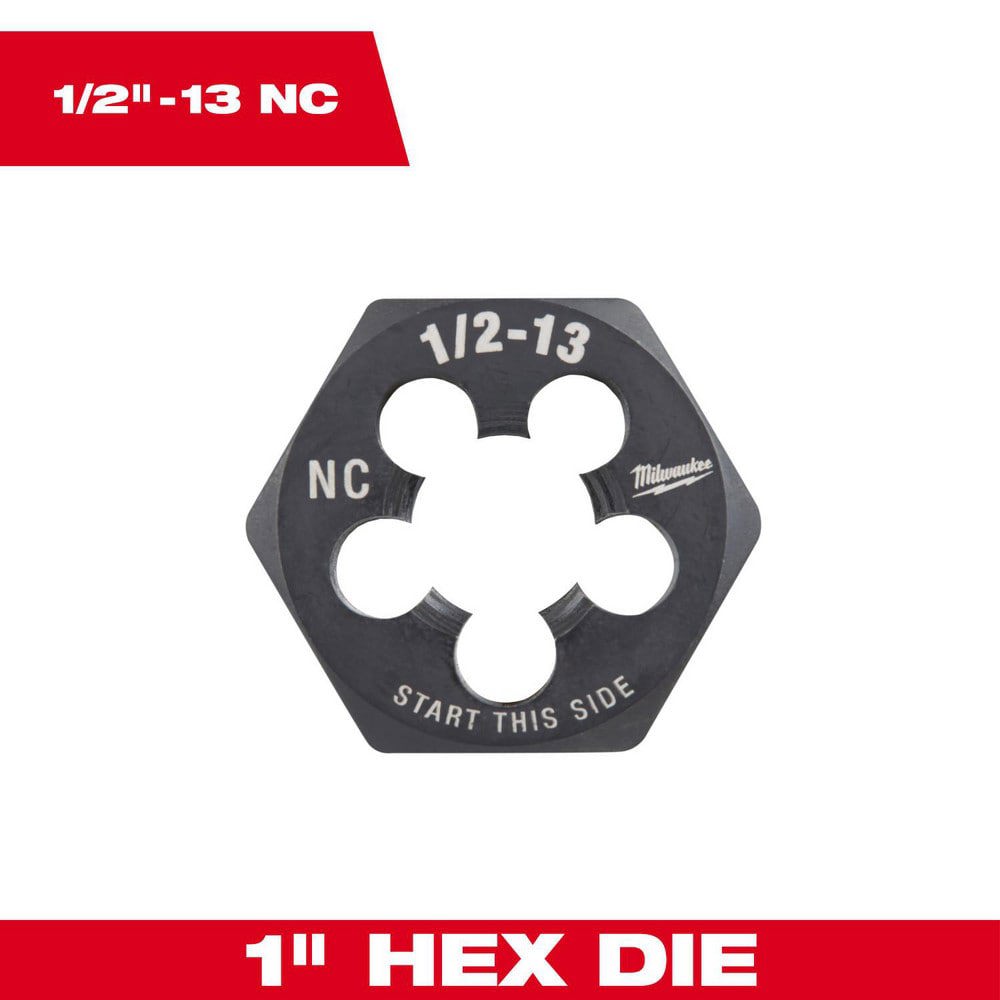 Hex Rethreading Dies; Thread Size (Inch): 1/2-13 ; Material: Carbon Steel ; Thread Direction: Right Hand ; Thread Standard: UNC ; Series: Hex-LOK ; Hex Size (Decimal Inch): 1.0000