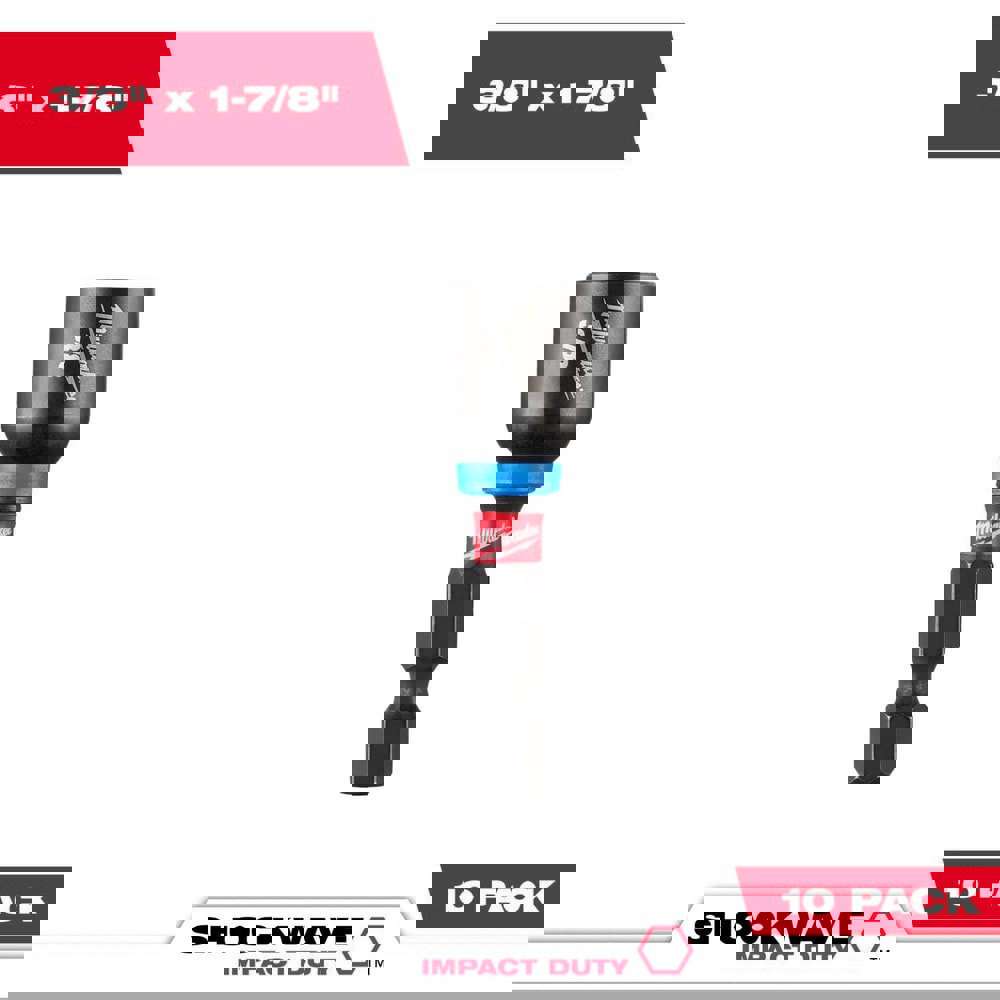 Power & Impact Screwdriver Bit Sets; Bit Type: Impact Nut Driver ; Point Type: Hex ; Drive Size: 3/8 ; Overall Length (Inch): 1-7/8 ; Hex Size Range (Inch): 1/4 ; Blade Width: 1/4