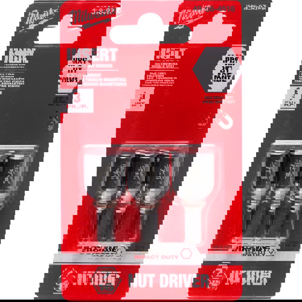 Power & Impact Screwdriver Bit Sets; Bit Type: Impact Nut Driver ; Point Type: Hex ; Drive Size: 7/16 ; Overall Length (Inch): 1-9/16 ; Hex Size Range (Inch): 1/4 ; Blade Width: 1/4