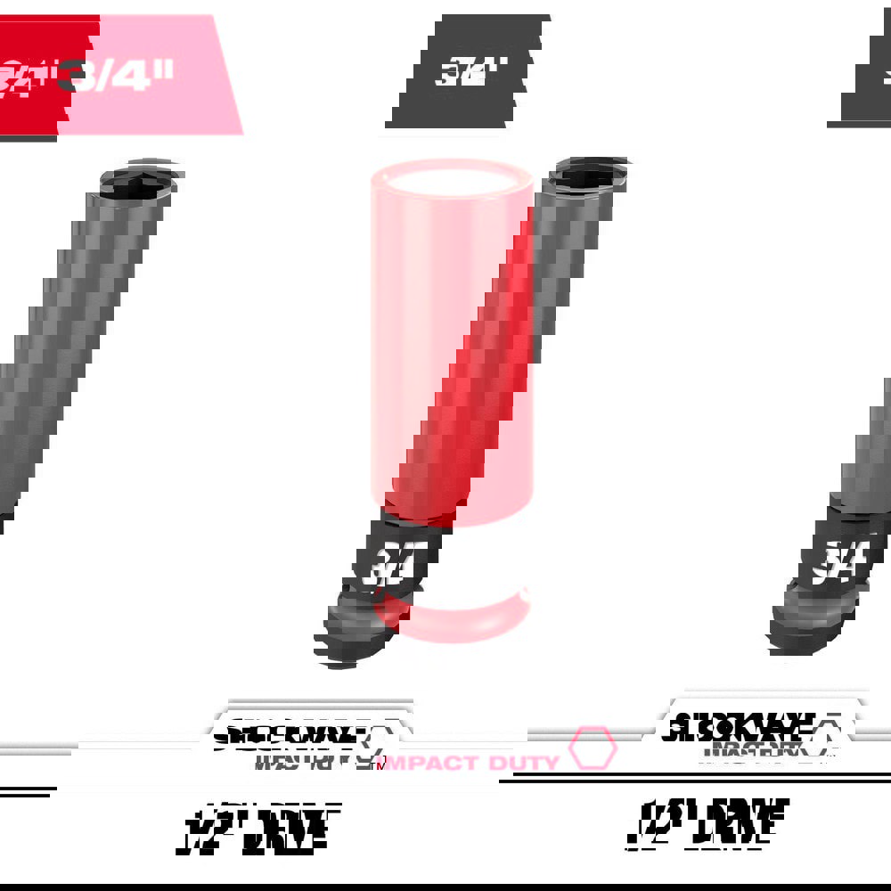 Specialty Sockets; Socket Type: Deep Socket ; Type: Deep ; Drive Size: 1/2 ; Socket Size: 3/4 in ; Insulated: No ; Non-sparking: No
