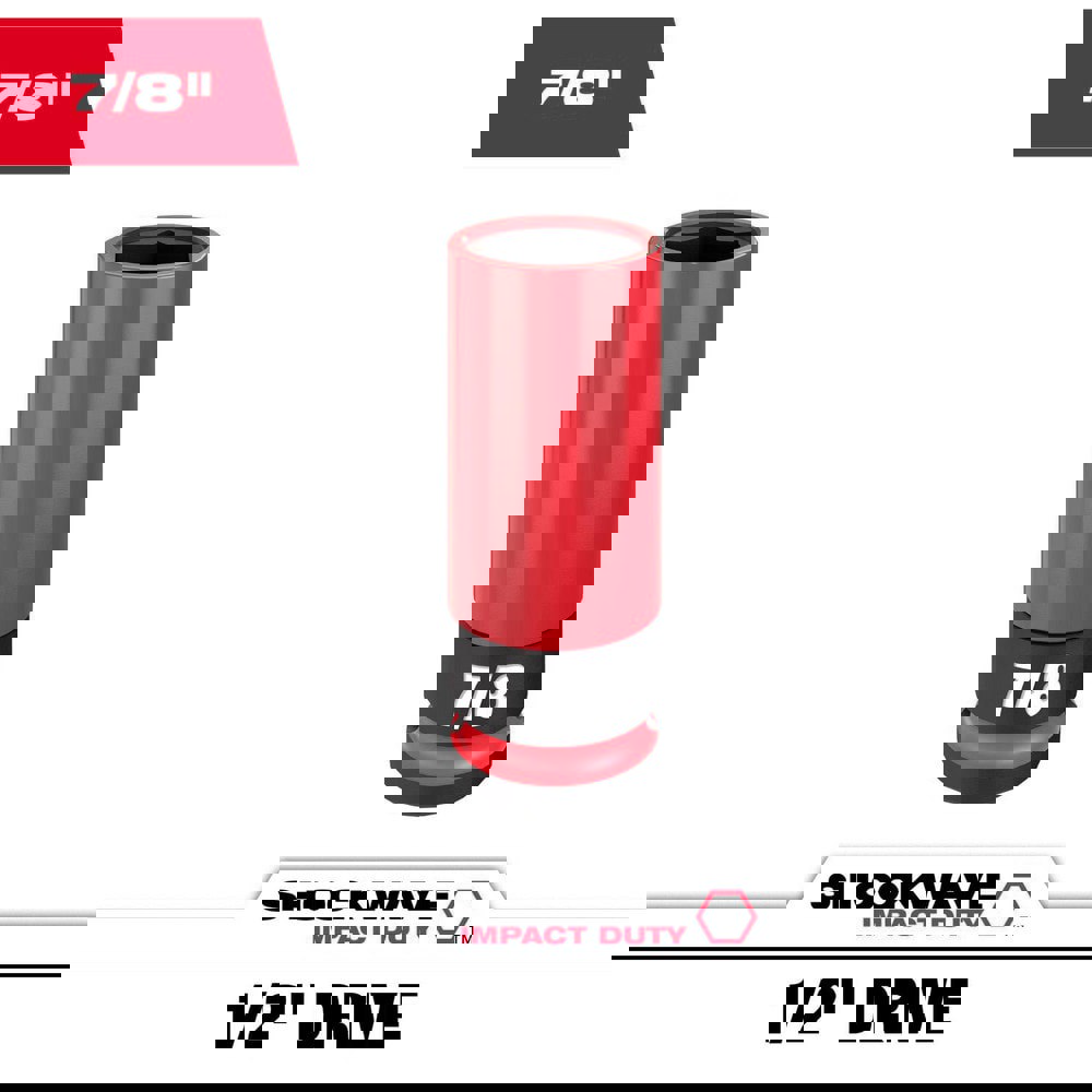 Specialty Sockets; Socket Type: Deep Socket ; Type: Deep ; Drive Size: 1/2 ; Socket Size: 7/8 in ; Insulated: No ; Non-sparking: No