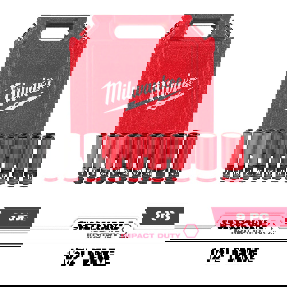 Socket Set Socket Set: 9 Pc, 3/4 to 1-1/16