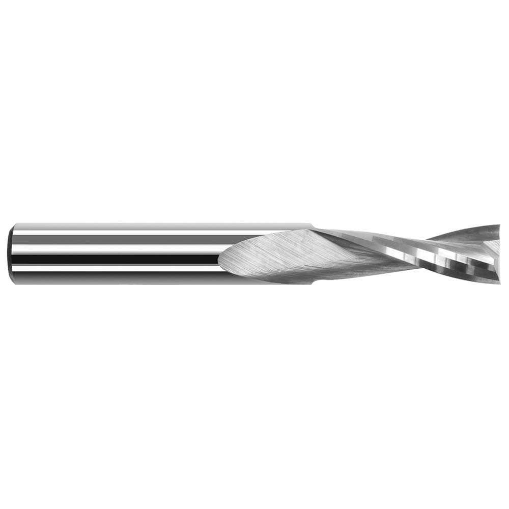 Square End Mill: 1/64'' Dia, 0.1'' LOC, 1/8'' Shank Dia, 1-1/2'' OAL, 2 Flutes, Solid Carbide