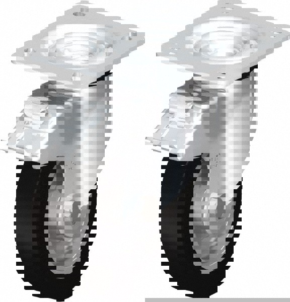 Swivel Top Plate Caster: Solid Rubber, 5