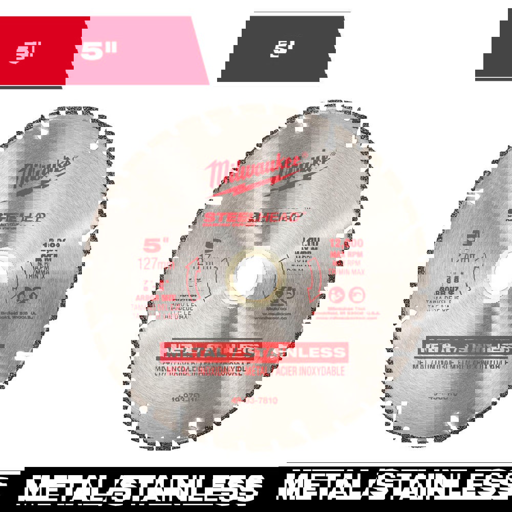Wet & Dry-Cut Saw Blades; Blade Diameter (Inch): 5 ; Blade Material: Alloy Steel ; Blade Thickness (Decimal Inch): 0.0500 ; Arbor Hole Diameter (Inch): 5/8; 7/8 ; Number of Teeth: 32 ; Arbor Style: Round