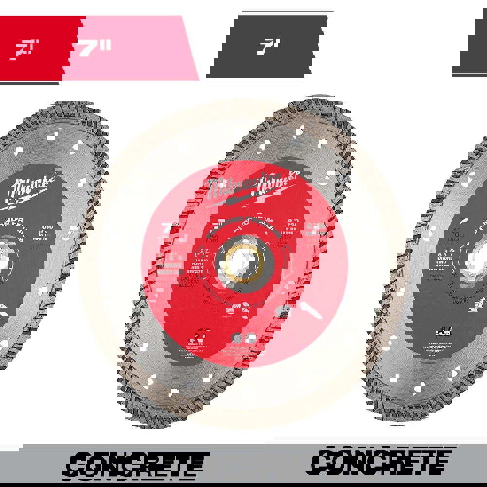 Wet & Dry-Cut Saw Blades; Blade Diameter (Inch): 7 ; Blade Material: Diamond ; Blade Thickness (Decimal Inch): 0.1000 ; Arbor Hole Diameter (Inch): 5/8; 7/8 ; Number of Teeth: Continuous Edge ; Arbor Style: Round
