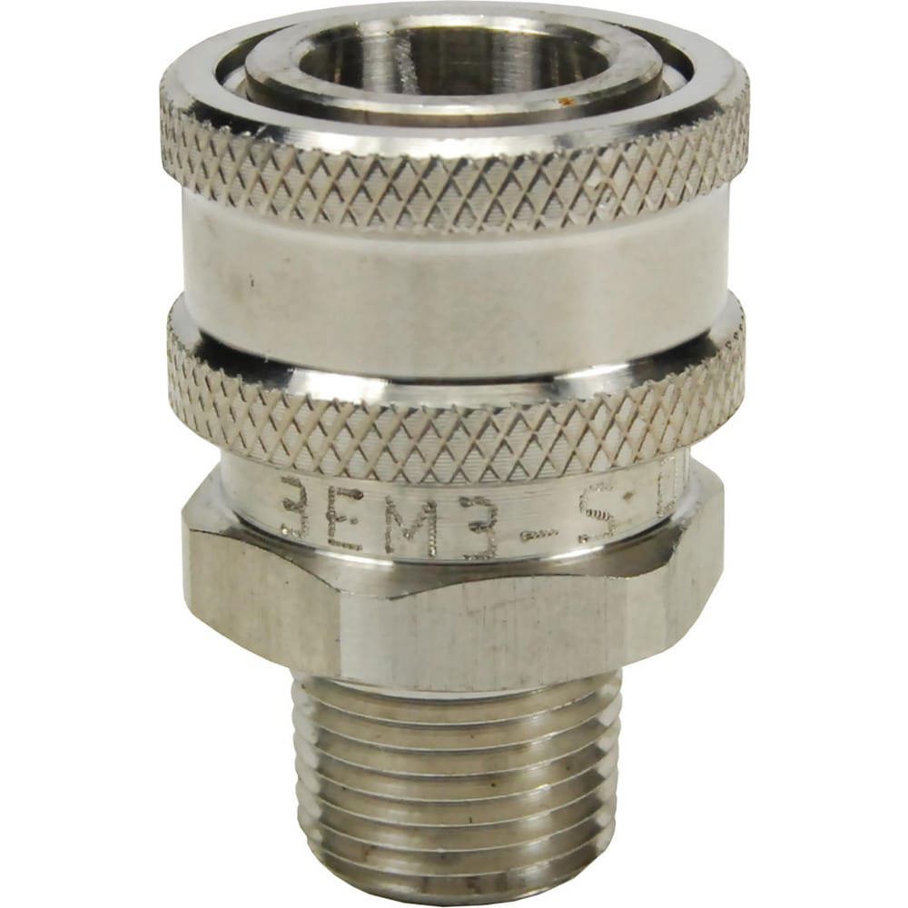 Hydraulic Hose Fittings & Couplings; Type: E-Series Straight Through Male Threaded Coupler ; Fitting Type: Coupler ; Hose Inside Diameter (Decimal Inch): 0.5000 ; Hose Size: 1/2 ; Material: Stainless Steel ; Thread Type: NPTF