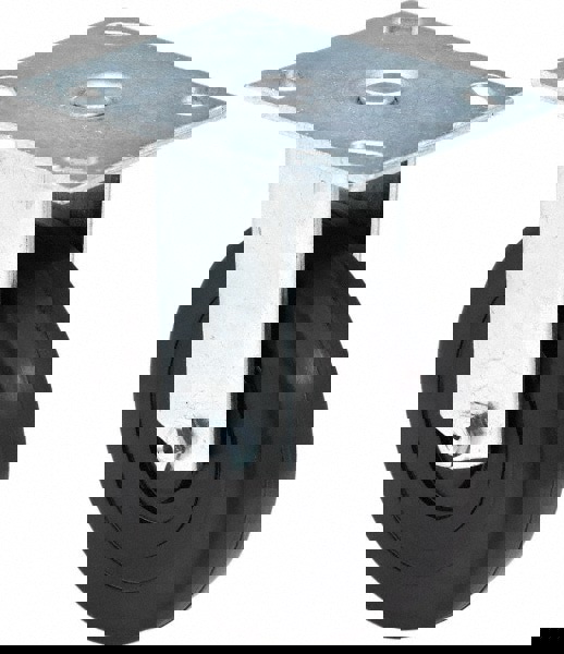 Rigid & Swivel Top Plate Caster: Thermoplastic Rubber, 6