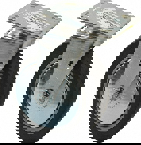 Rigid & Swivel Top Plate Caster: Thermoplastic Rubber, 6