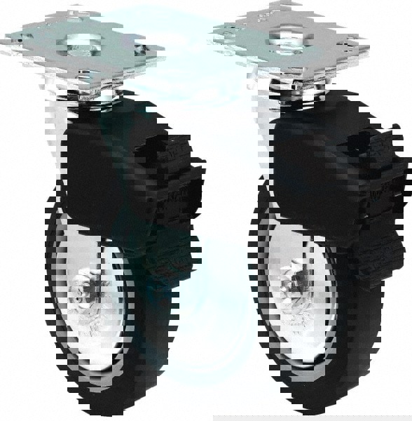 Rigid & Swivel Top Plate Caster: Thermoplastic Rubber, 6