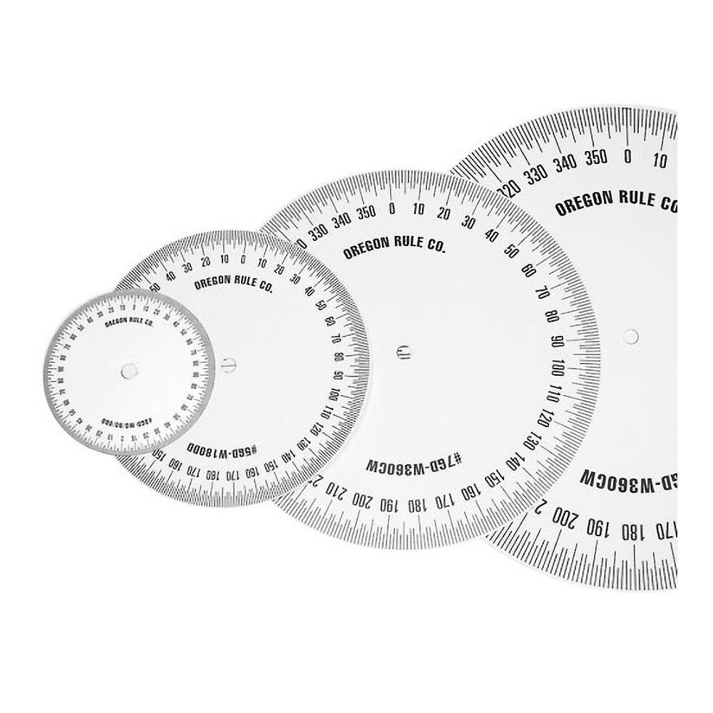 Graduated Dial Rules; Diameter (Inch): 4 ; Reading Direction: Counter Clockwise ; Graduation (Degrees): 0 - 360 ; Description: Adhesive Circles Ready to Mount on Tools & Other Equipment ; Hole Diameter (Inch): 1/4in ; Color: White