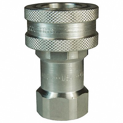 Hydraulic Hose Fittings & Couplings; Type: H-Series ISO-B Poppet Valve Female Threaded Coupler ; Fitting Type: Coupler ; Hose Inside Diameter (Decimal Inch): 0.5000 ; Hose Size: 1/2 ; Material: Stainless Steel ; Thread Type: NPTF