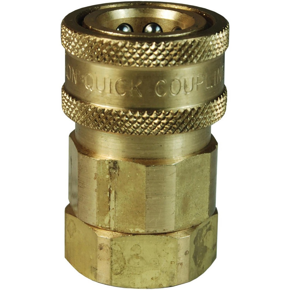 Hydraulic Hose Fittings & Couplings; Type: V-Series Valved Female Coupler ; Fitting Type: Coupler ; Hose Inside Diameter (Decimal Inch): 0.5000 ; Hose Size: 1/2 ; Material: Brass ; Thread Type: NPTF