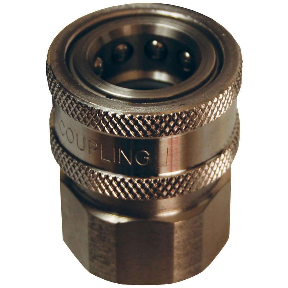 Hydraulic Hose Fittings & Couplings; Type: V-Series Unvalved Female Coupler ; Fitting Type: Coupler ; Hose Inside Diameter (Decimal Inch): 0.5000 ; Hose Size: 1/2 ; Material: Stainless Steel ; Thread Type: NPTF