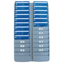 Adjustable Badge and Time Card Rack: 24 Pockets, 14-1/4