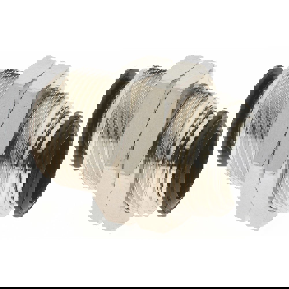 Push-to-Connect Tube x Tube Fitting: Bulkhead Union, M20x1 Thread, 10.00 mm OD