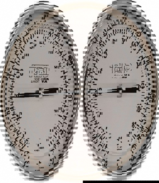 Bimetal Dial Thermometer: 20 to 240 &deg; F, 6