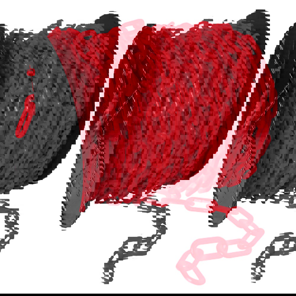 Barrier Rope & Chain; Type: Safety Chain ; Snap End Material: Plastic; Polyethylene ; Hook Fitting Material: Plastic ; Color: Red ; Link Type: Straight Link ; Rope/ Chain Material: Plastic; Polyethylene