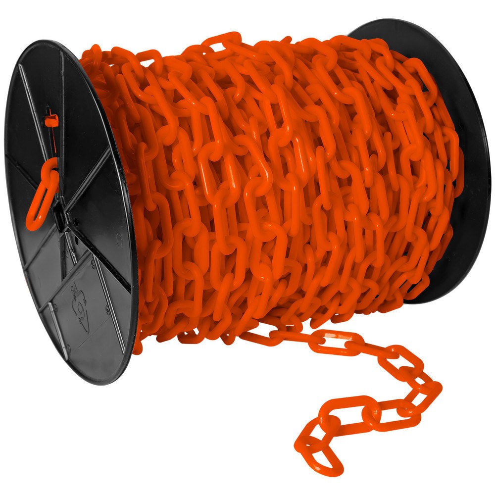 Barrier Rope & Chain; Type: Safety Chain ; Snap End Material: Plastic; Polyethylene ; Hook Fitting Material: Plastic ; Color: Safety Orange ; Link Type: Straight Link ; Rope/ Chain Material: Plastic; Polyethylene