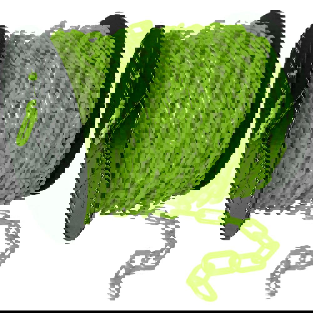 Barrier Rope & Chain; Type: Safety Chain ; Snap End Material: Plastic; Polyethylene ; Hook Fitting Material: Plastic ; Color: Safety Green ; Link Type: Straight Link ; Rope/ Chain Material: Plastic; Polyethylene