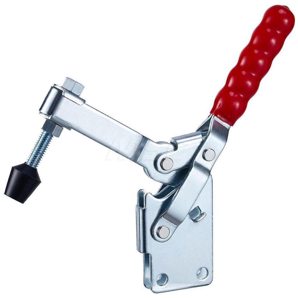 Manual Hold-Down Toggle Clamp: Vertical, 750 lb Capacity, U-Bar, Straight Base