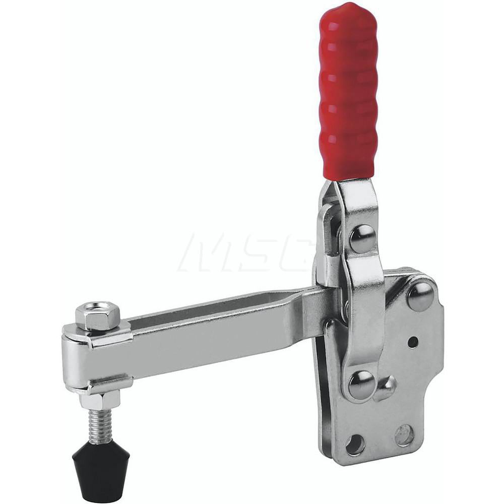 Manual Hold-Down Toggle Clamp: Vertical, 500 lb Capacity, U-Bar, Straight Base