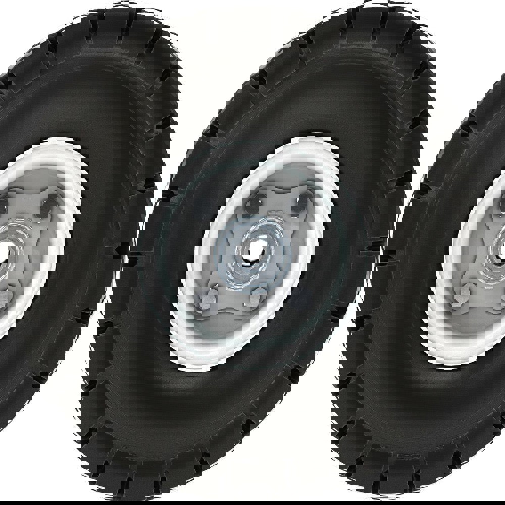 Wheelbarrow Tires; Wheel Material: Rubber ; Wheel Diameter: 10in ; Wheel Width: 3.75in ; For Use With: Brick/Blockcart; Brick/Blockcart