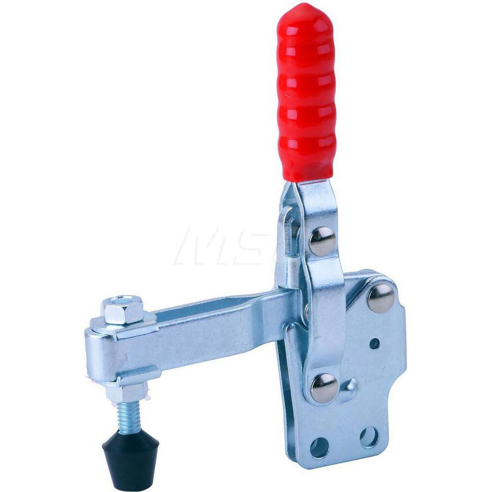 Manual Hold-Down Toggle Clamp: Vertical, 500 lb Capacity, U-Bar, Straight Base