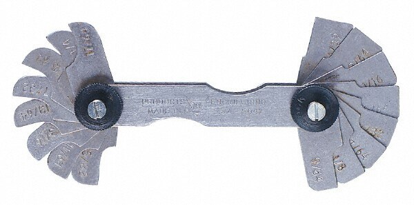 Radius Gage Set: Steel, 9/32 to 33/64